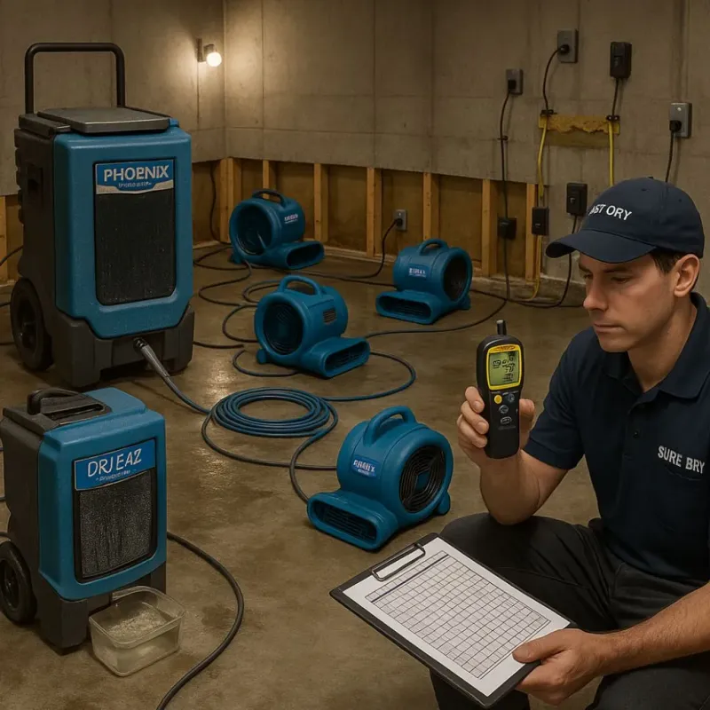 Structural Drying and Dehumidification process in Fayetteville, AL